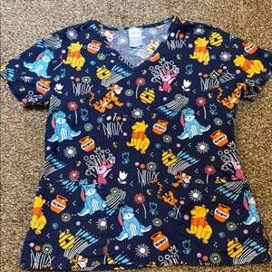 Colorful Winnie the Pooh Disney Scrub Top